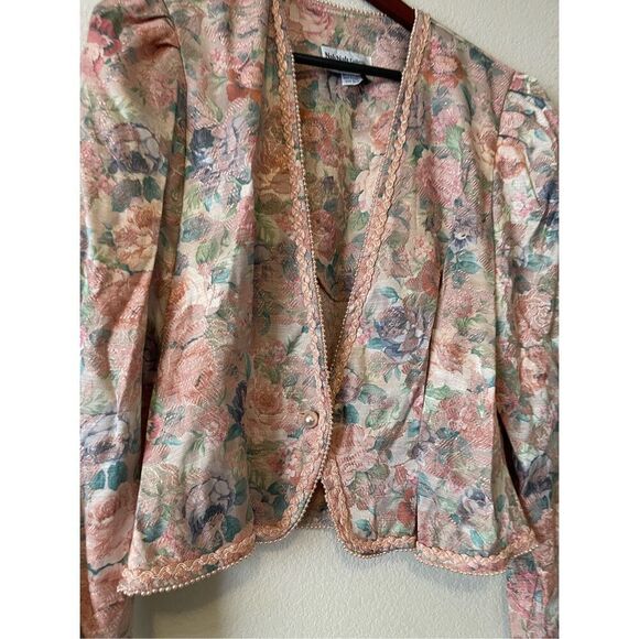Jonathan Tait Nah Nah Collection Vintage Floral Pearl Blazer tapestry print 13/1 - Picture 2 of 7